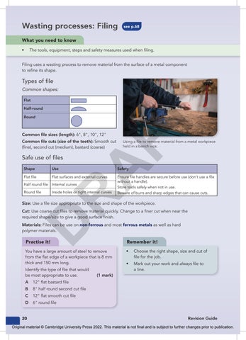 Cambridge Nationals Engineering Manufacture Revision Guide by Cambridge ...