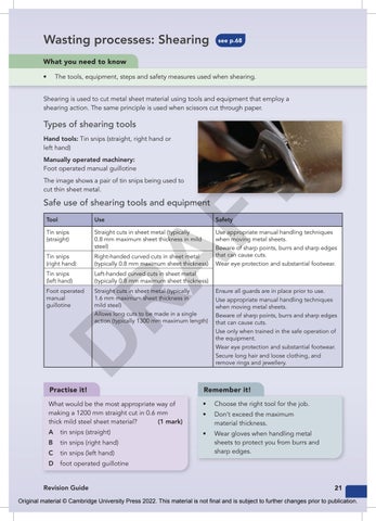 Cambridge Nationals Engineering Manufacture Revision Guide by Cambridge ...