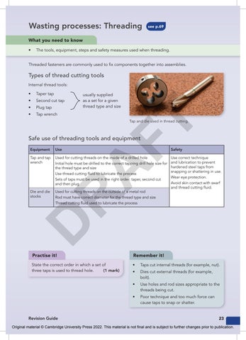 Cambridge Nationals Engineering Manufacture Revision Guide by Cambridge ...