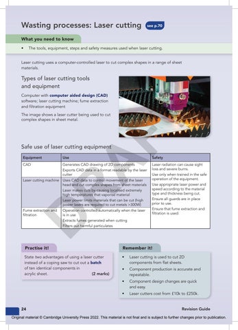 Cambridge Nationals Engineering Manufacture Revision Guide by Cambridge ...