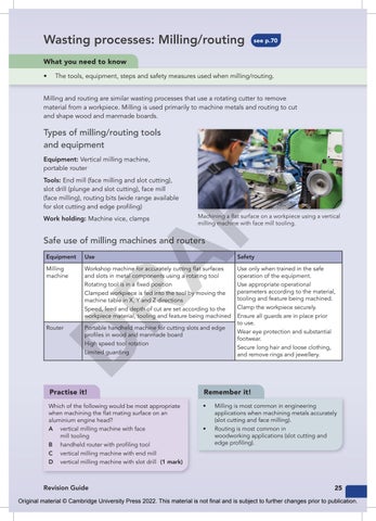 Cambridge Nationals Engineering Manufacture Revision Guide by Cambridge ...