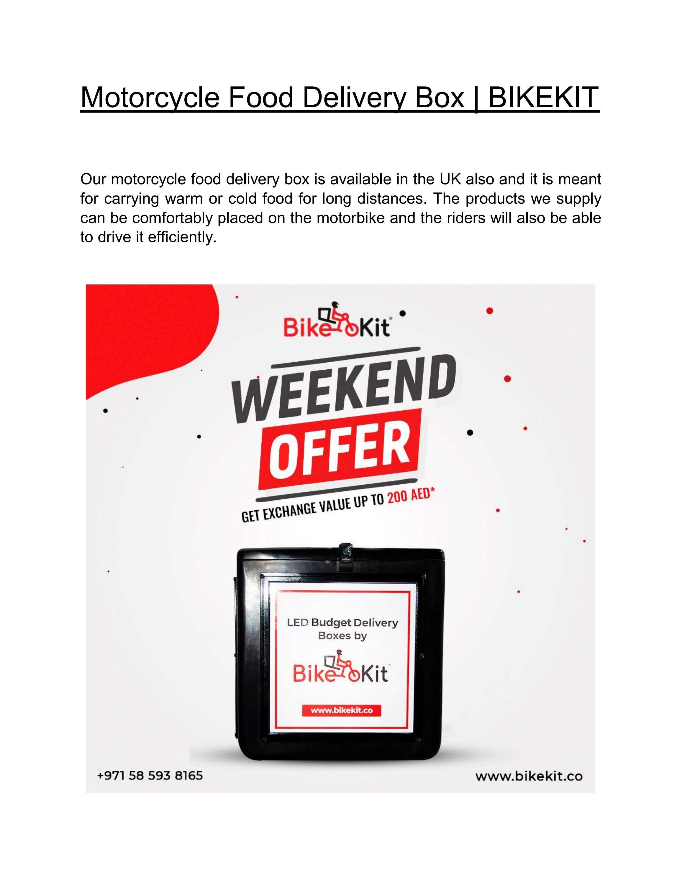 Motorcycle Food Delivery Box BIKEKIT by Bikekit Issuu