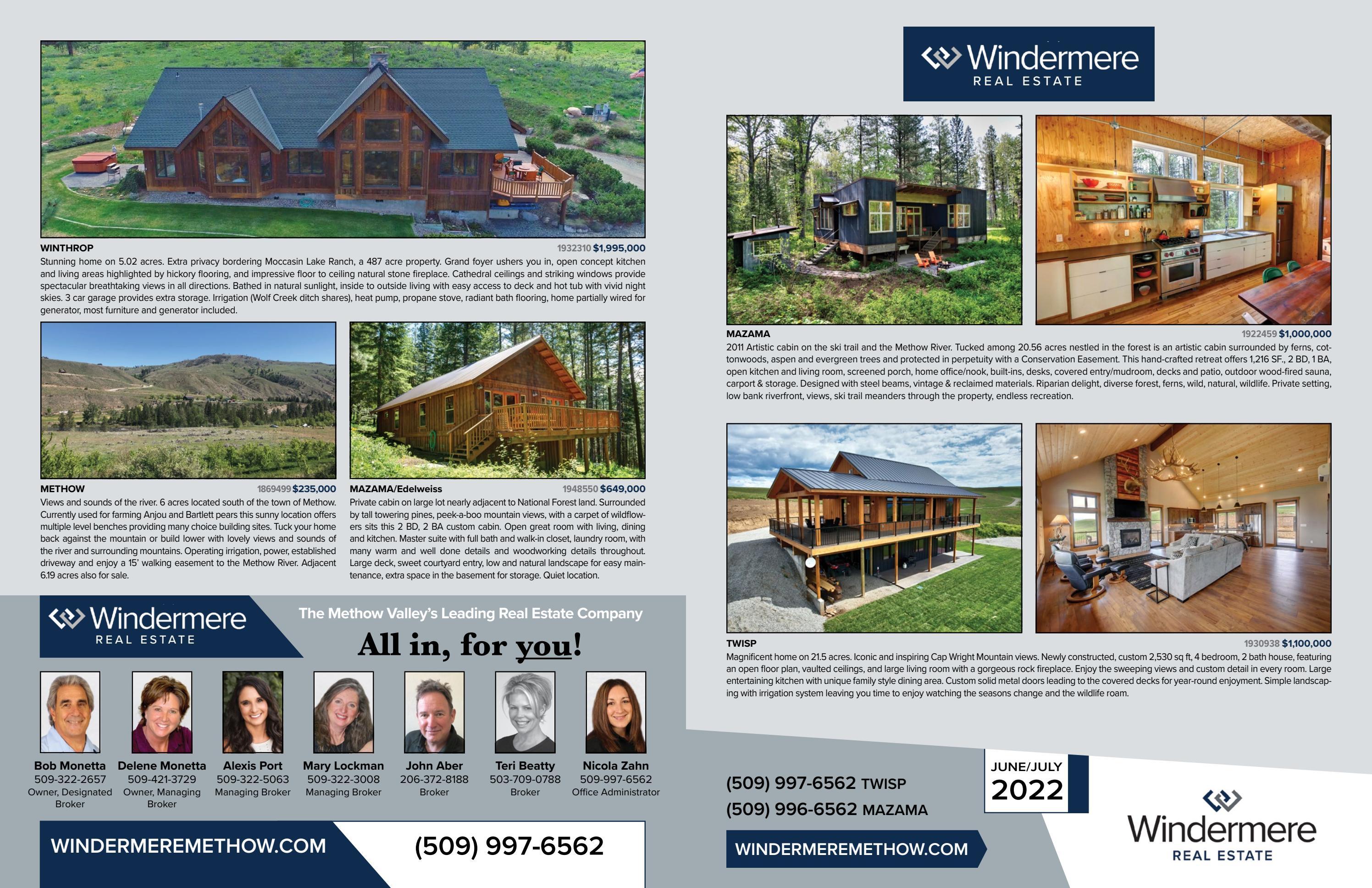 Windermere Methow Valley Real Estate June/July 2022 Catalogue by Issuu