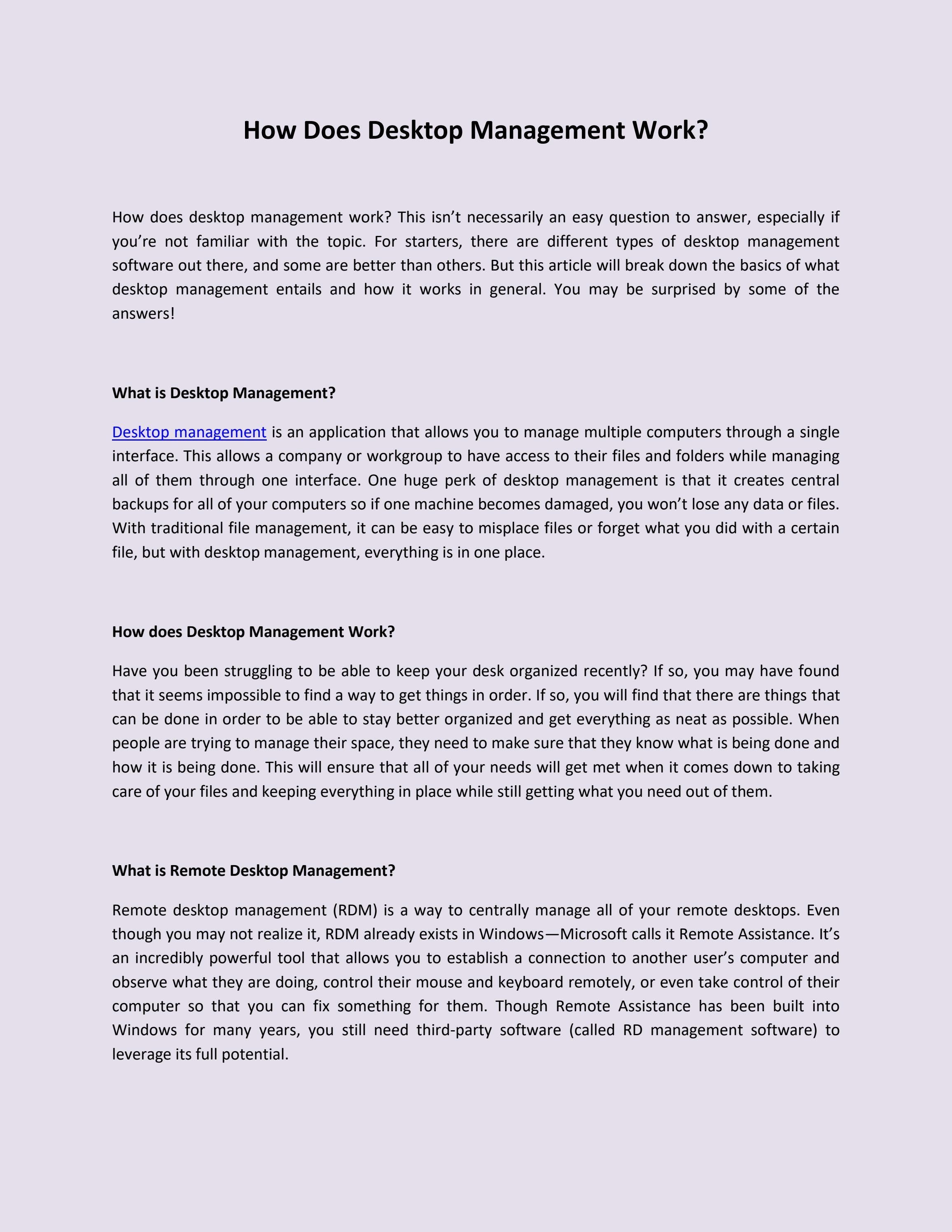How Does Desktop Management Work? by Secure Curve Issuu
