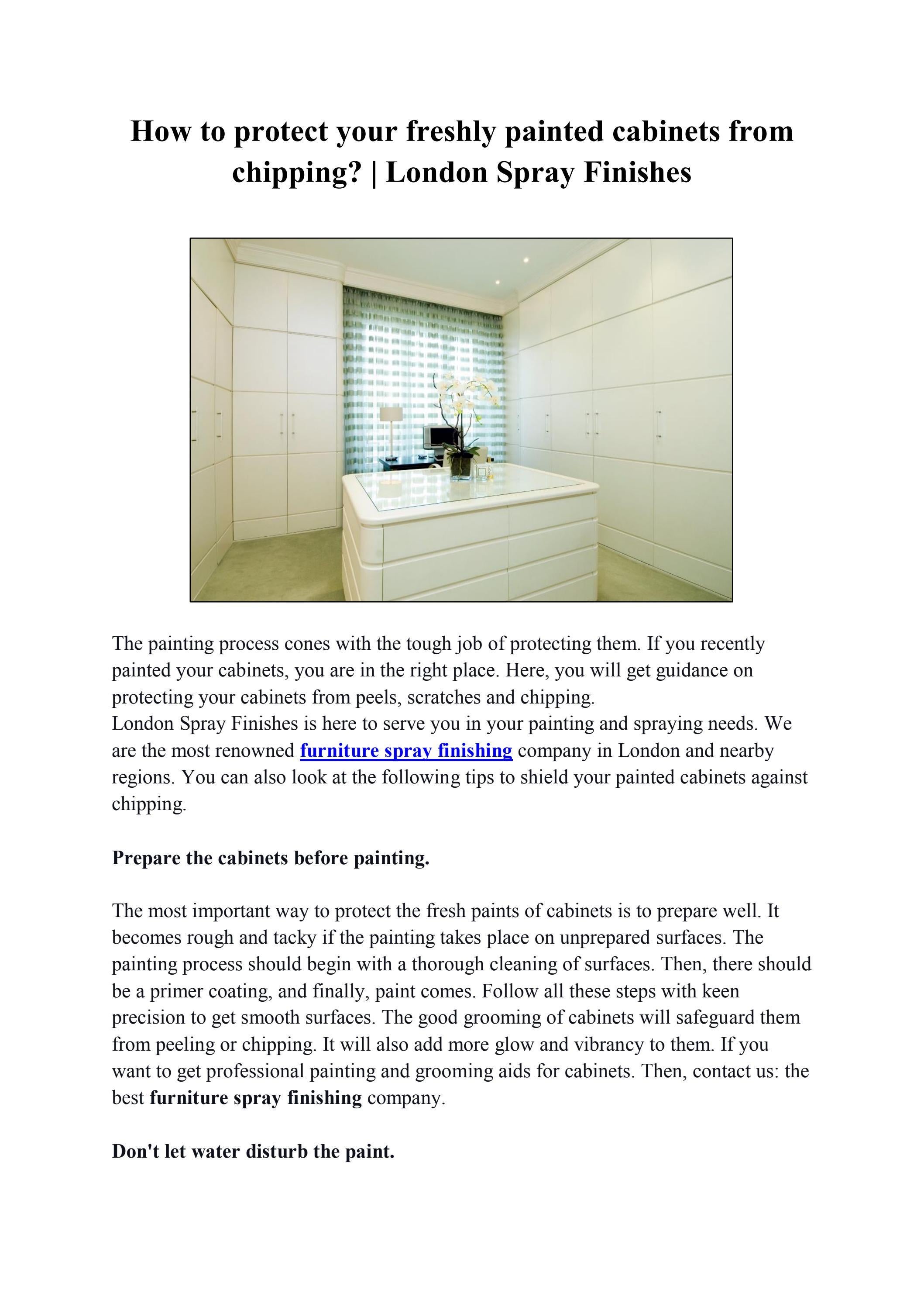 How to protect your freshly painted from chipping? London