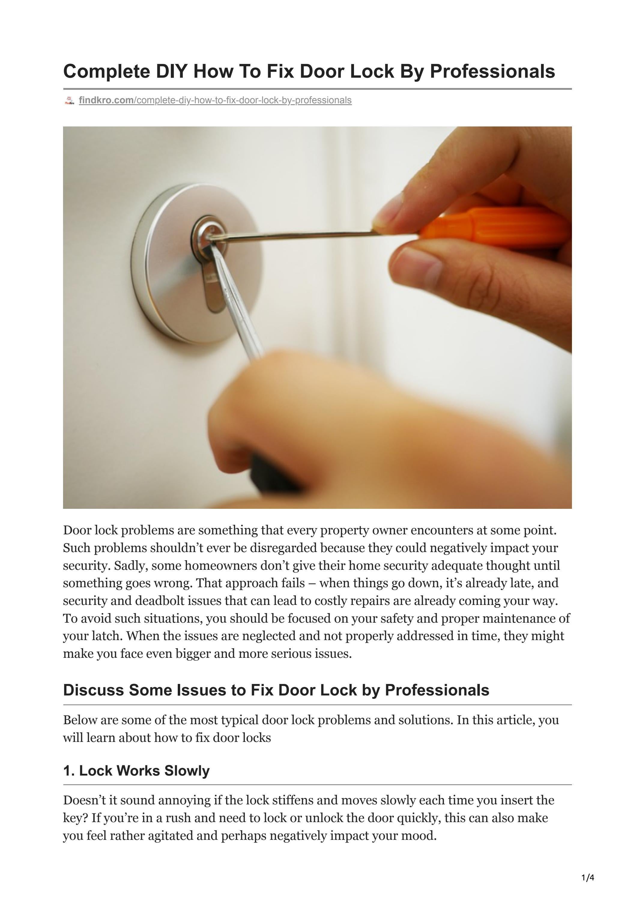 Complete DIY How To Fix Door Lock By by DVS