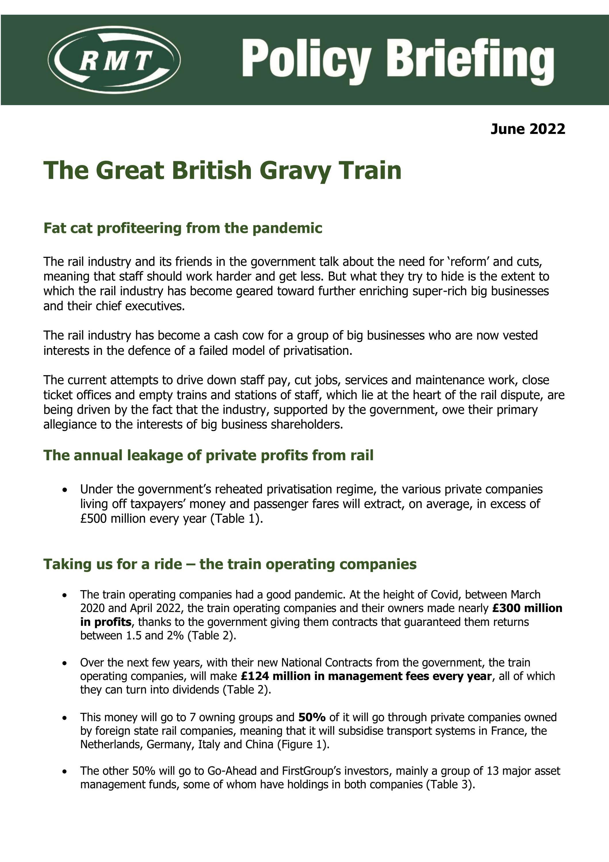 The Great British Gravy Train by RMT Union Issuu