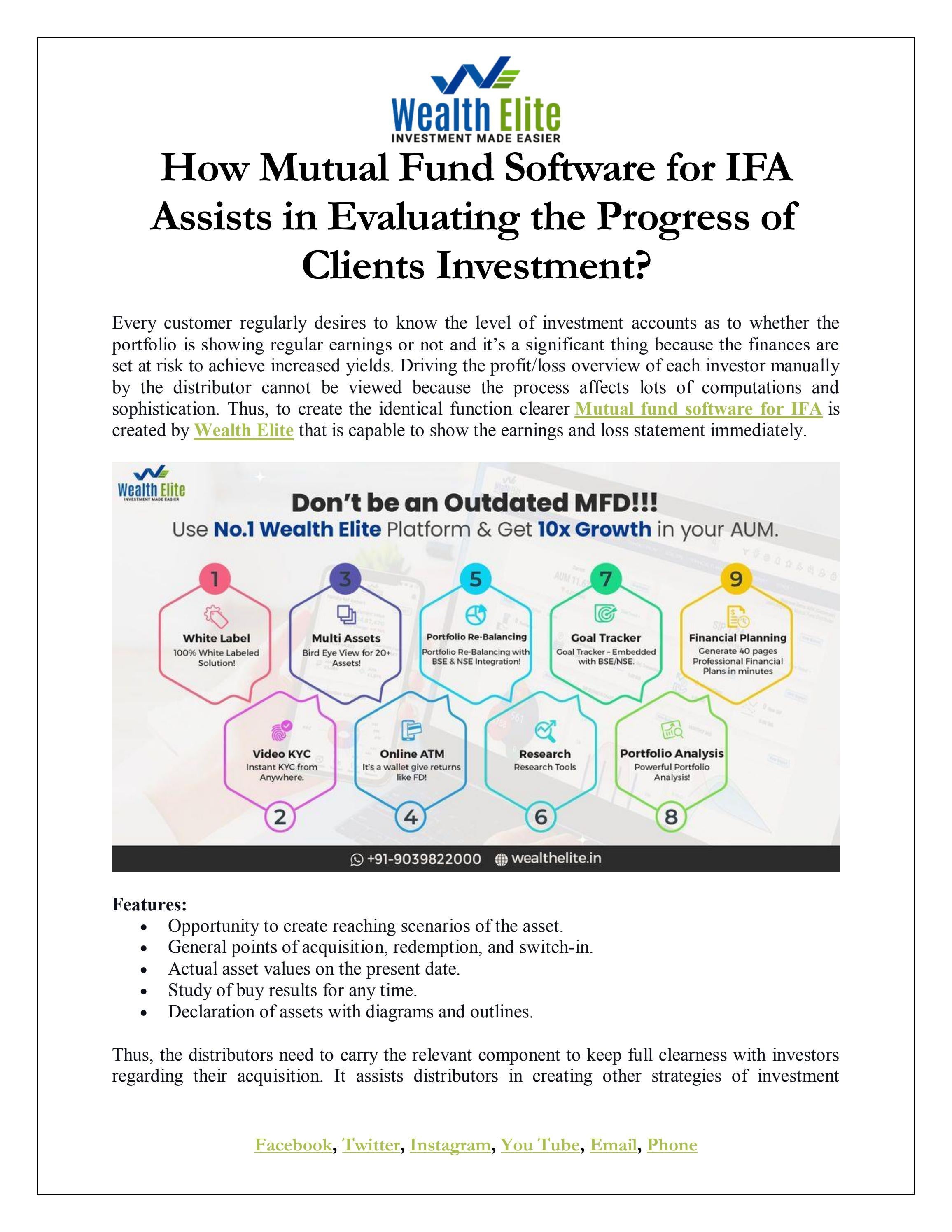 How Mutual Fund Software for IFA Assists in Evaluating the Progress of