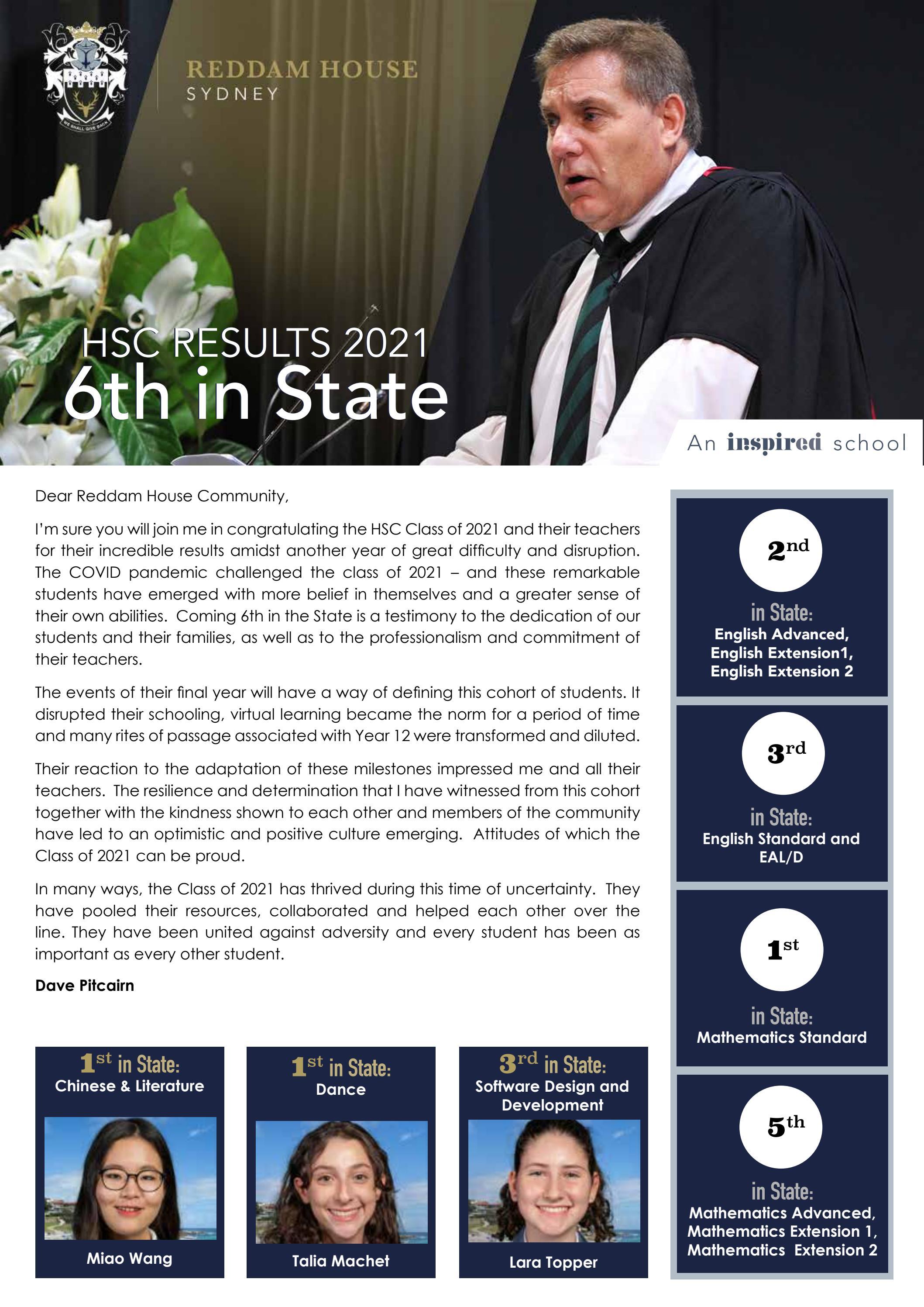 Reddam House HSC Results 2021 by Reddam House Sydney Issuu
