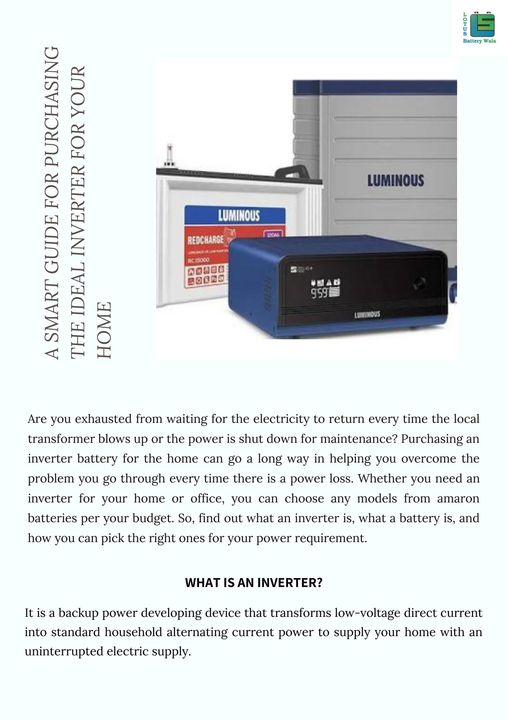 A Smart Guide For Purchasing The Ideal Inverter For Your Home by ...