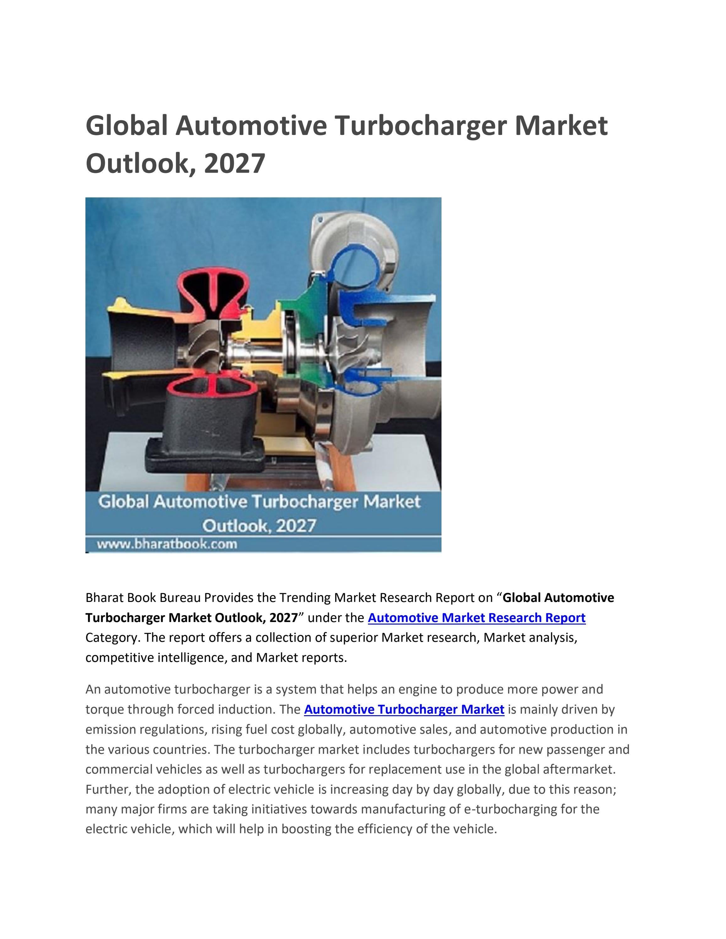 Global Automotive Turbocharger Market Research Report 2027 by Kartik