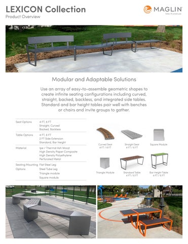 Maglin Site Furniture 家具目录 · Product Overview 第 21 页