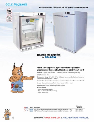 Health Care Logistics 家具目录 · Cold 收纳 Solutions 第 10 页