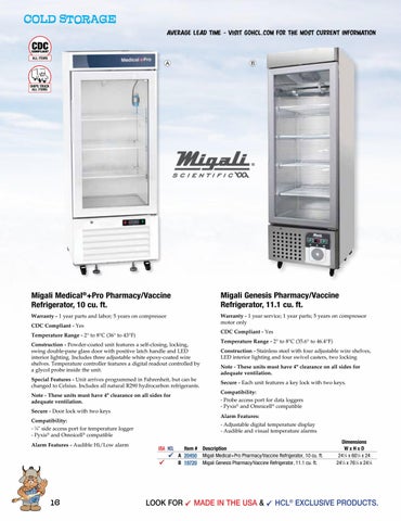Health Care Logistics 家具目录 · Cold 收纳 Solutions 第 16 页