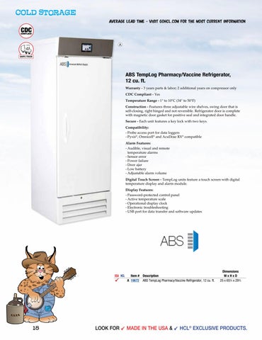 Health Care Logistics 家具目录 · Cold 收纳 Solutions 第 18 页