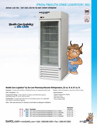 Health Care Logistics 家具目录 · Cold 收纳 Solutions 第 23 页