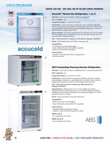Health Care Logistics 家具目录 · Cold 收纳 Solutions 第 6 页
