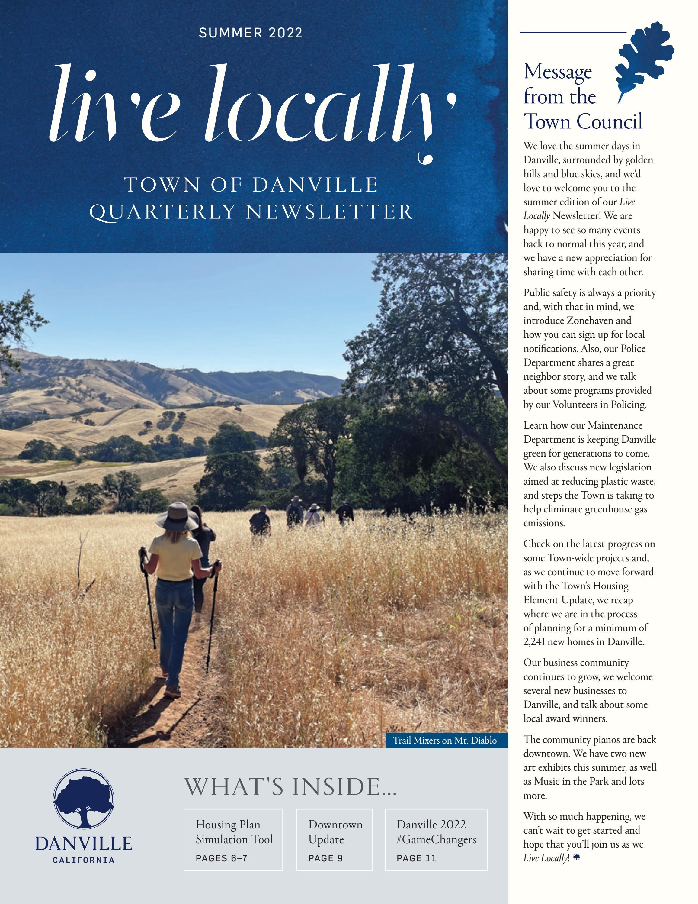 Live Locally Quarterly Newsletter Summer 2022 by Town of Danville - Issuu