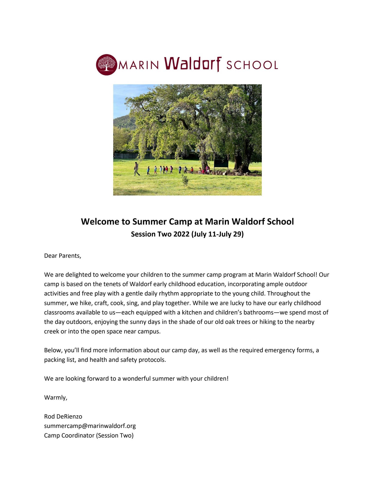 MWS Summer Camp Packet -- Session Two by marinwaldorfschool - Issuu