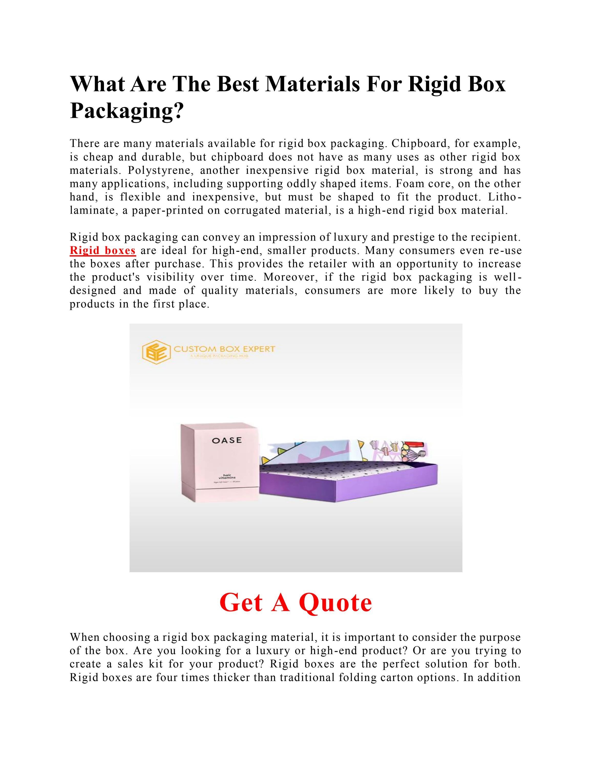 What Are The Best Materials For Rigid Box Packaging? by ninawilliams169