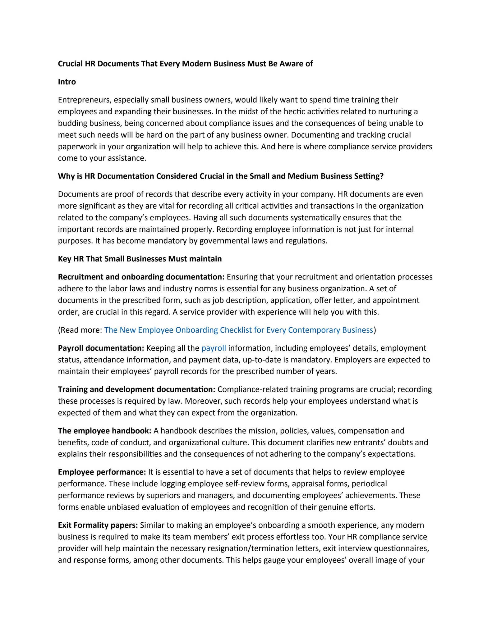 Crucial HR Documents That Every Modern Business Must Be Aware of by ...