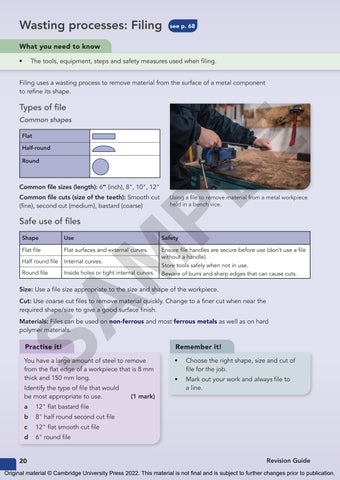 Cambridge National Engineering manufacture Revision Guide and Workbook ...