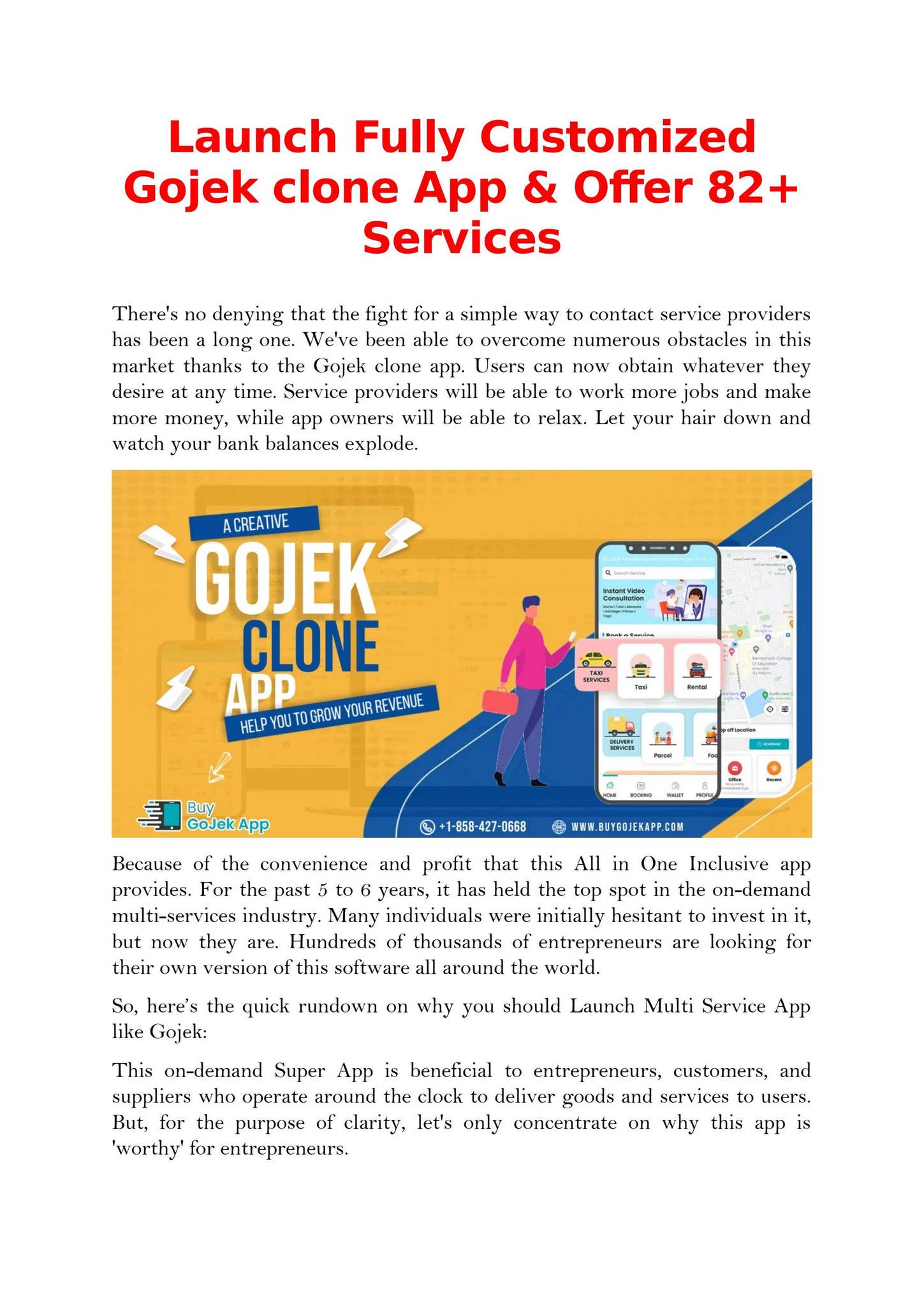Launch Fully Customized Gojek clone App & Offer 82+ Services by ...