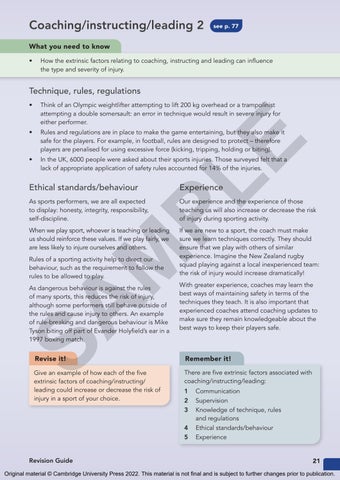 Cambridge National Sport Science Revision Guide Sample by Cambridge ...