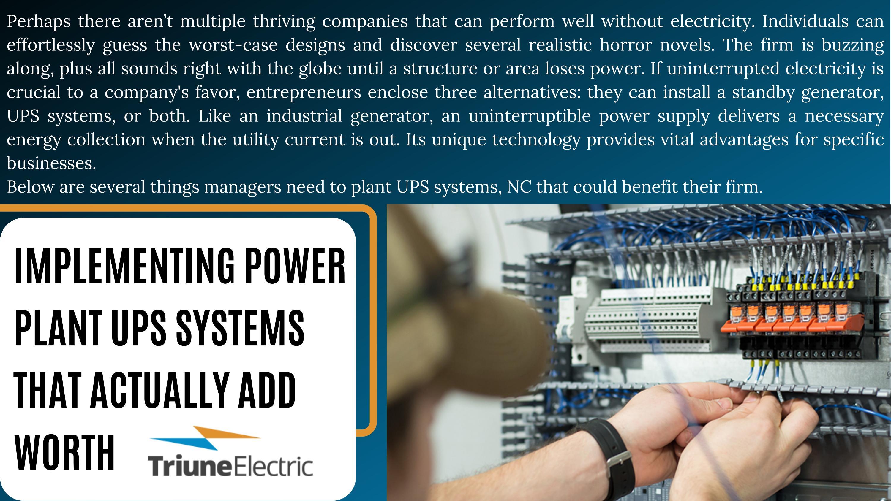 Implementing Power Plant UPS Systems That Actually Add Worth by