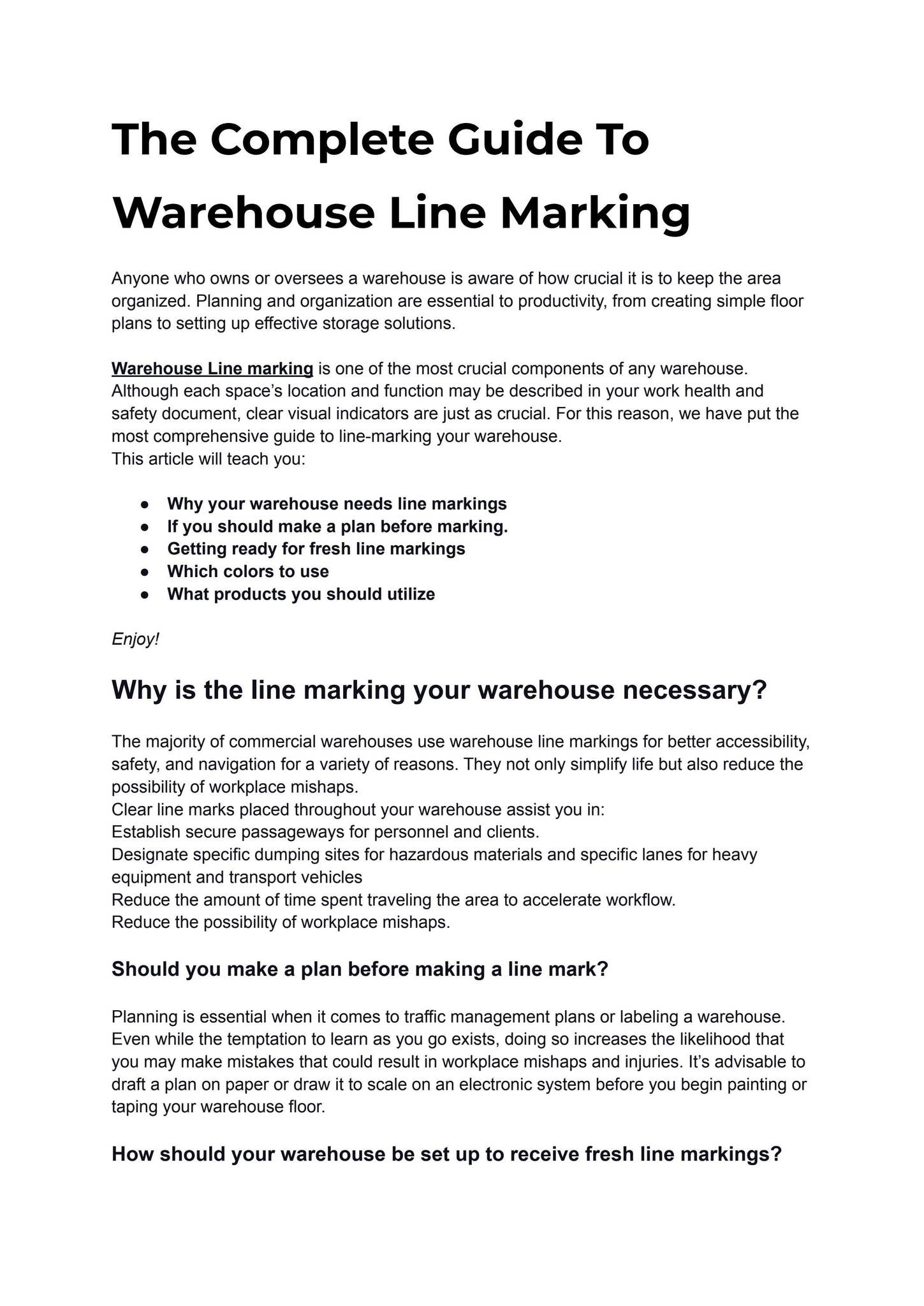The Complete Guide To Warehouse Line Marking by Kenex Stencils - Issuu