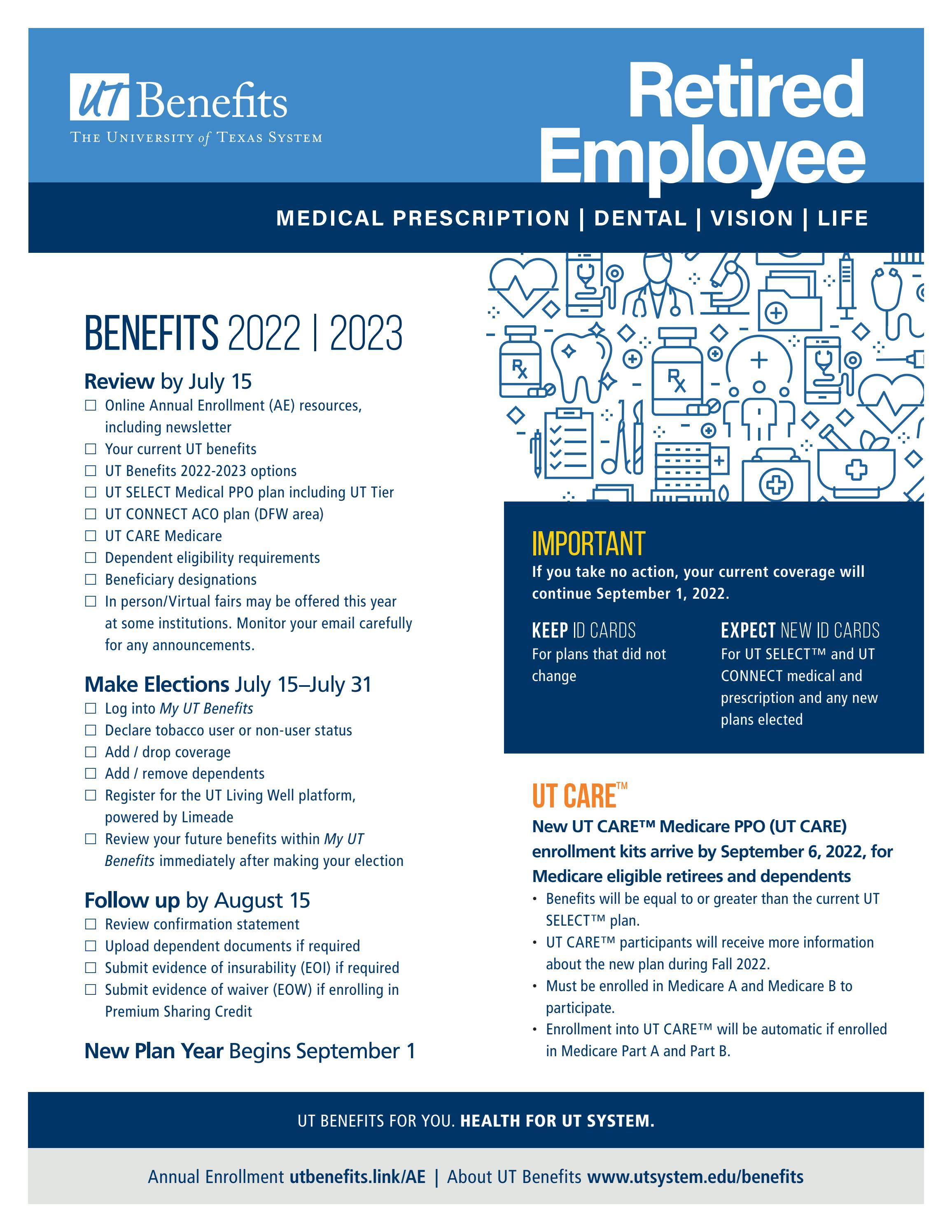 20222023 Annual Enrollment Highlights for Retired Employees by UT System Office of Employee