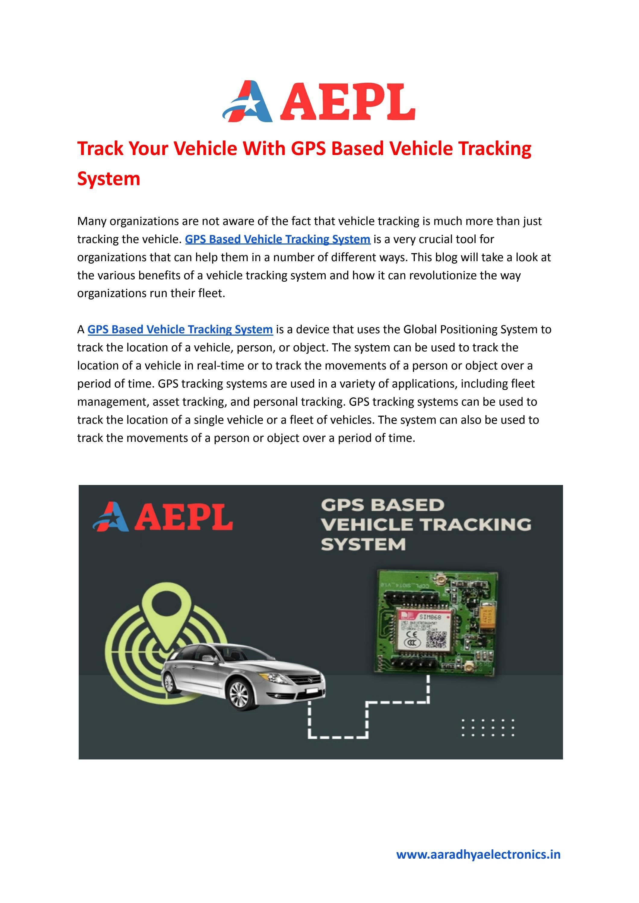 Track Your Vehicle With GPS Based Vehicle Tracking System by aaradhya
