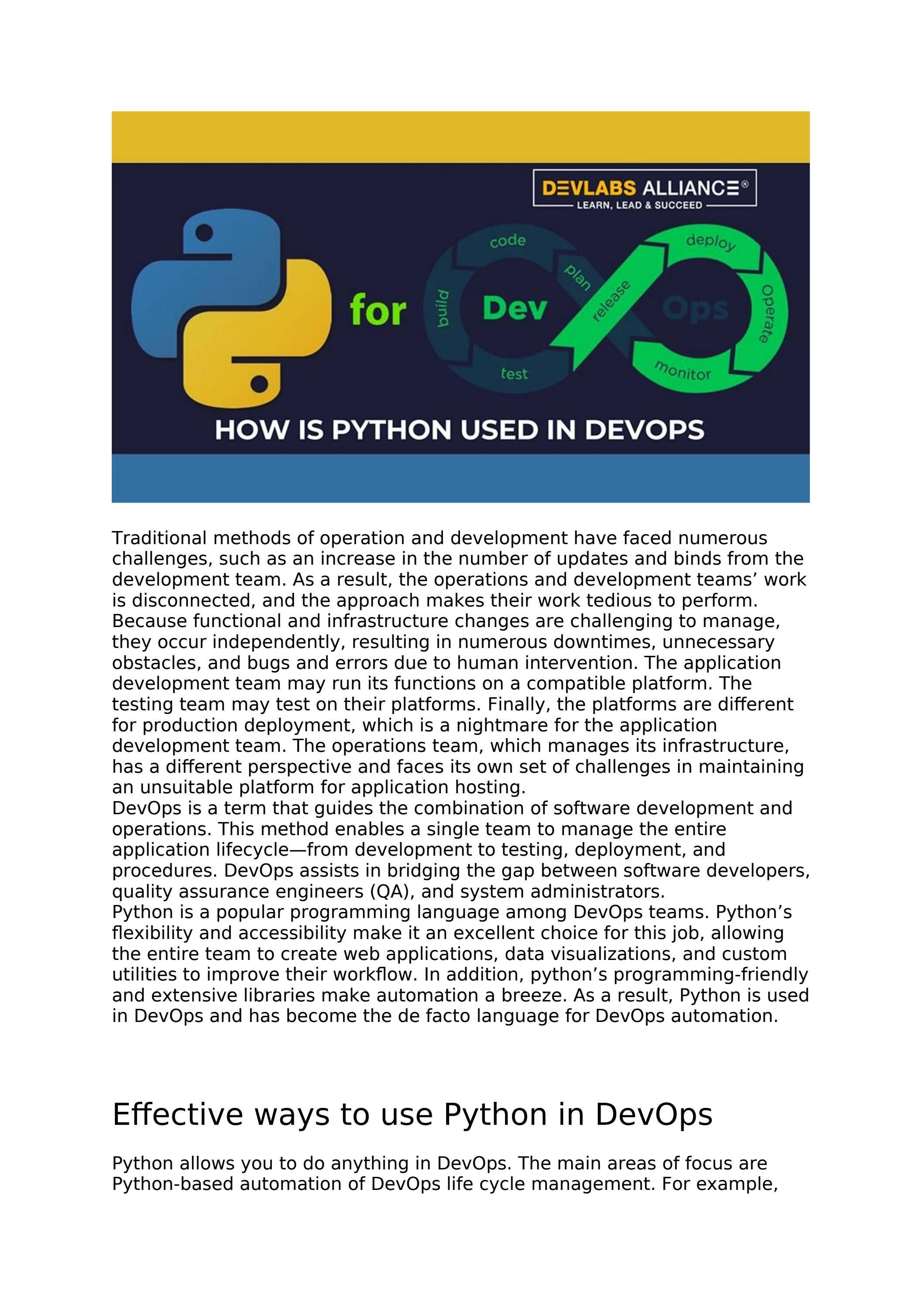 Use of Python in DevOps by devopsuniversitylearning - Issuu