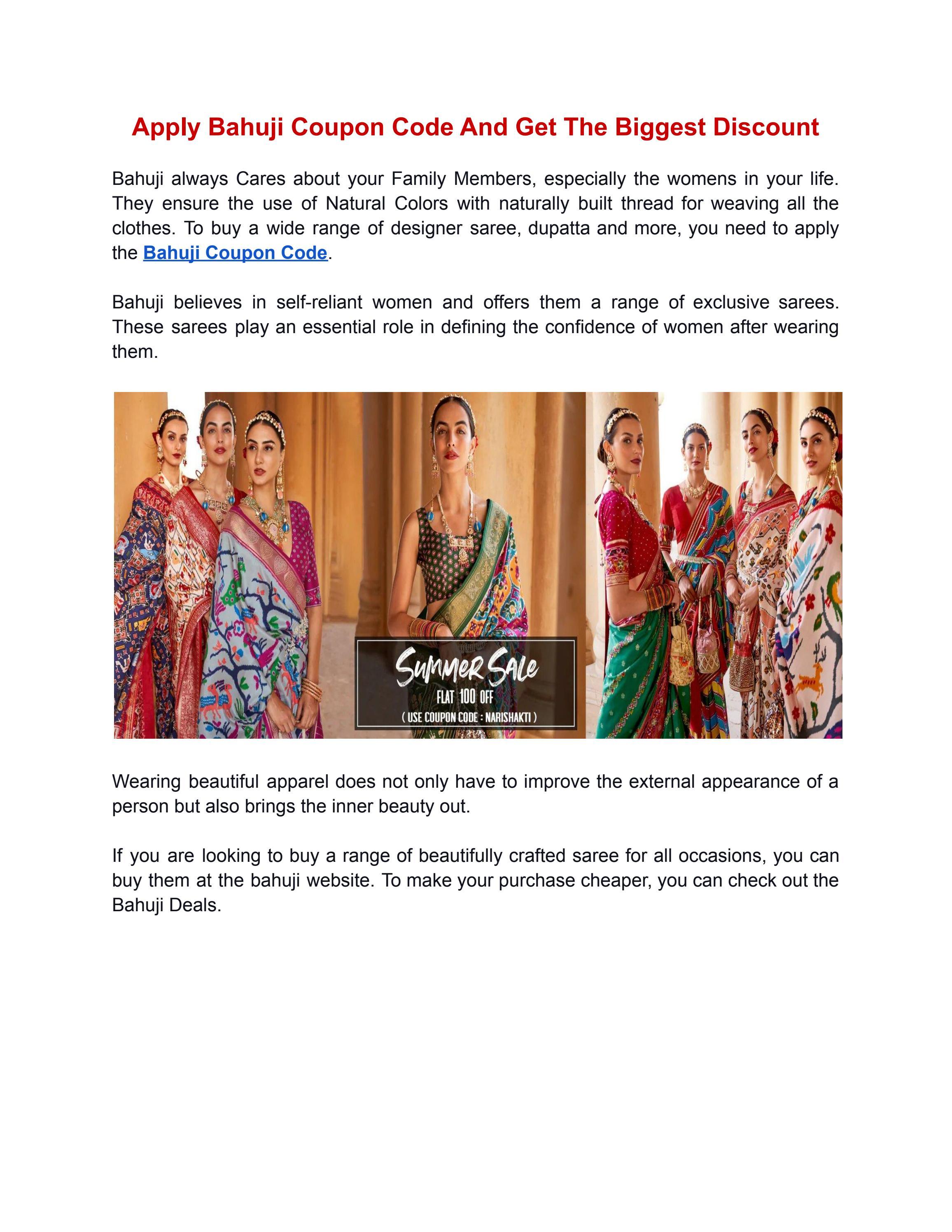 Apply Bahuji Coupon Code And Get The Biggest Discount by IshitaKaur Issuu