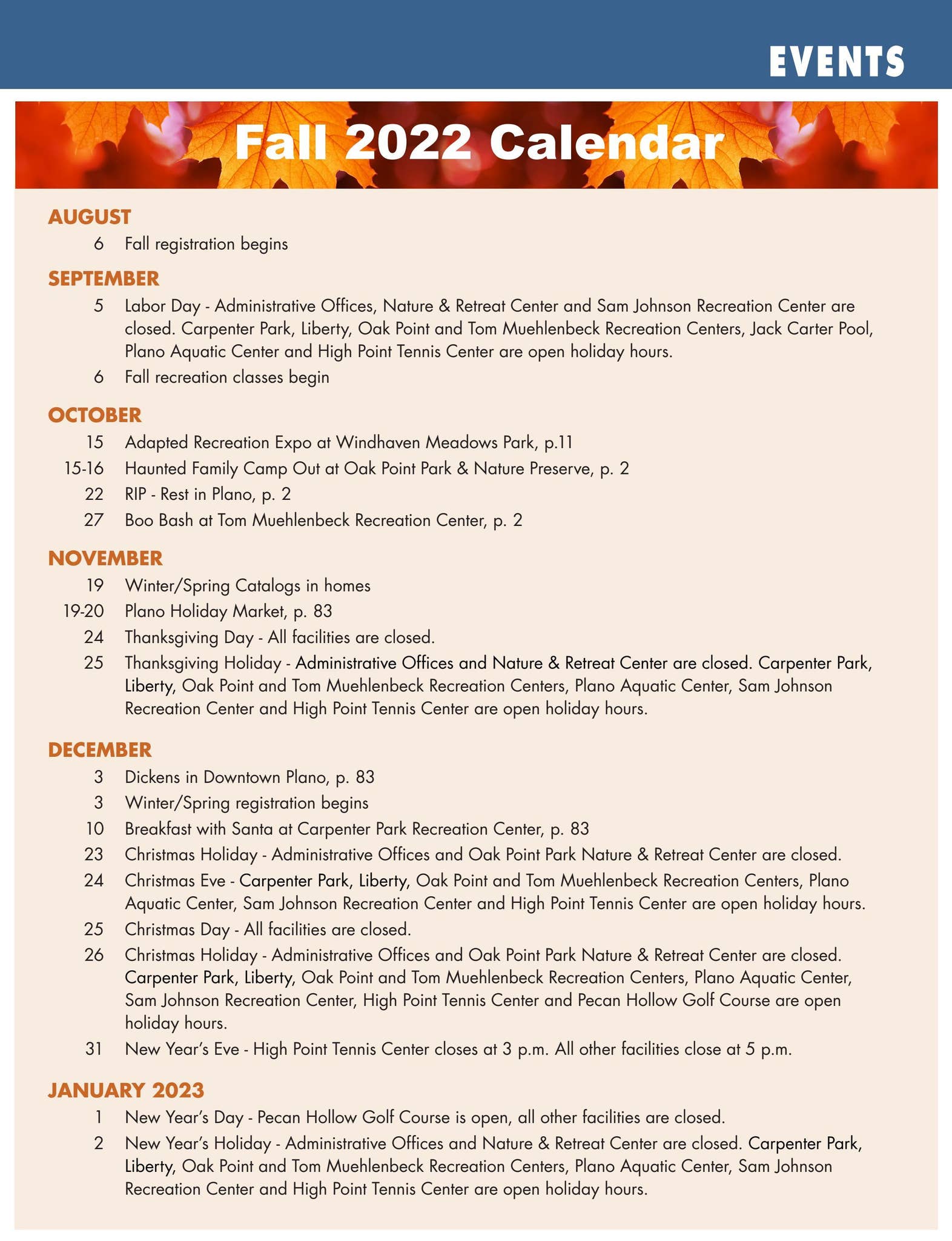 Plano Parks and Recreation Fall 2022 Catalog by Plano Parks and ...