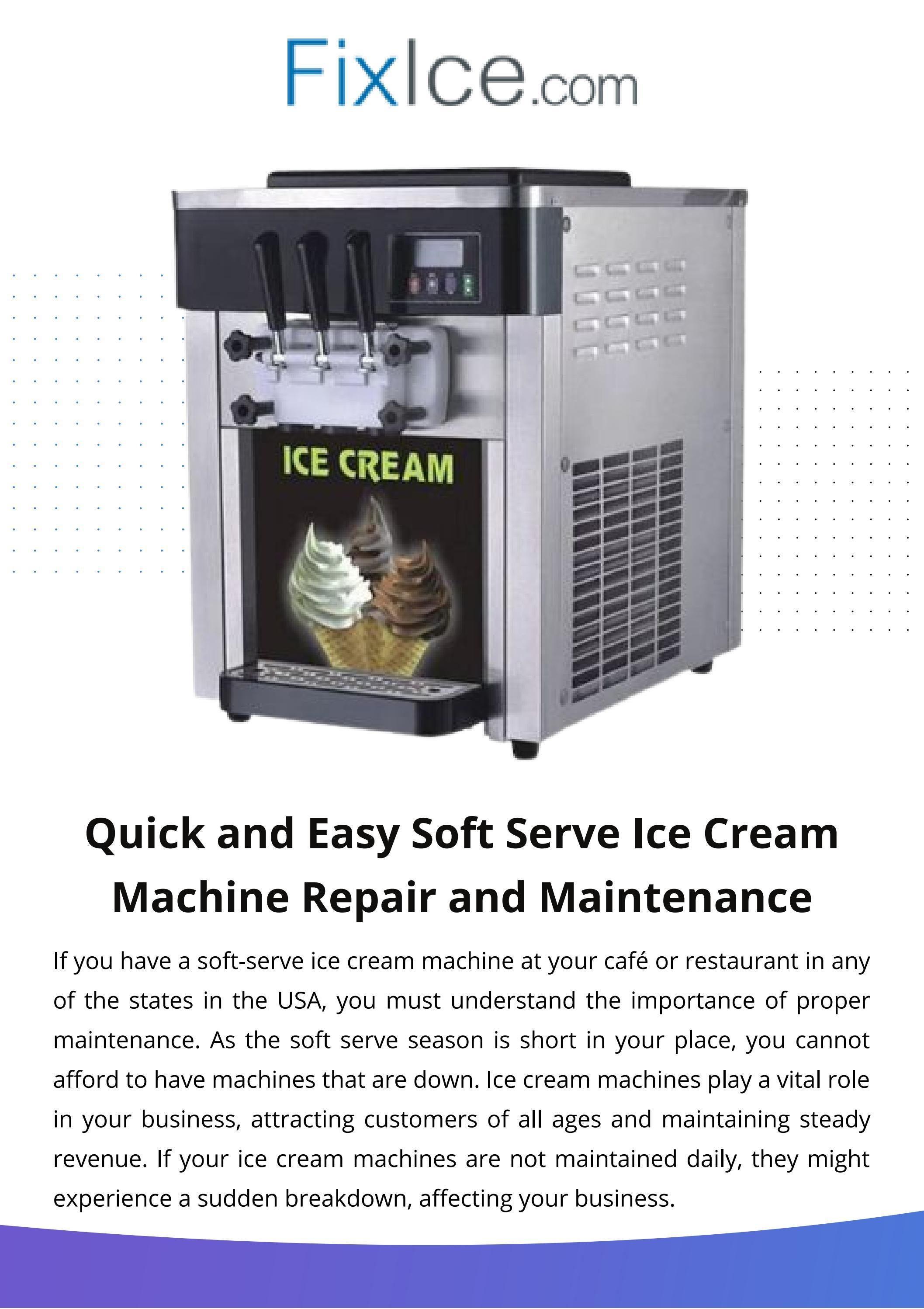 Quick and Easy Soft Serve Ice Cream Machine Repair and Maintenance by