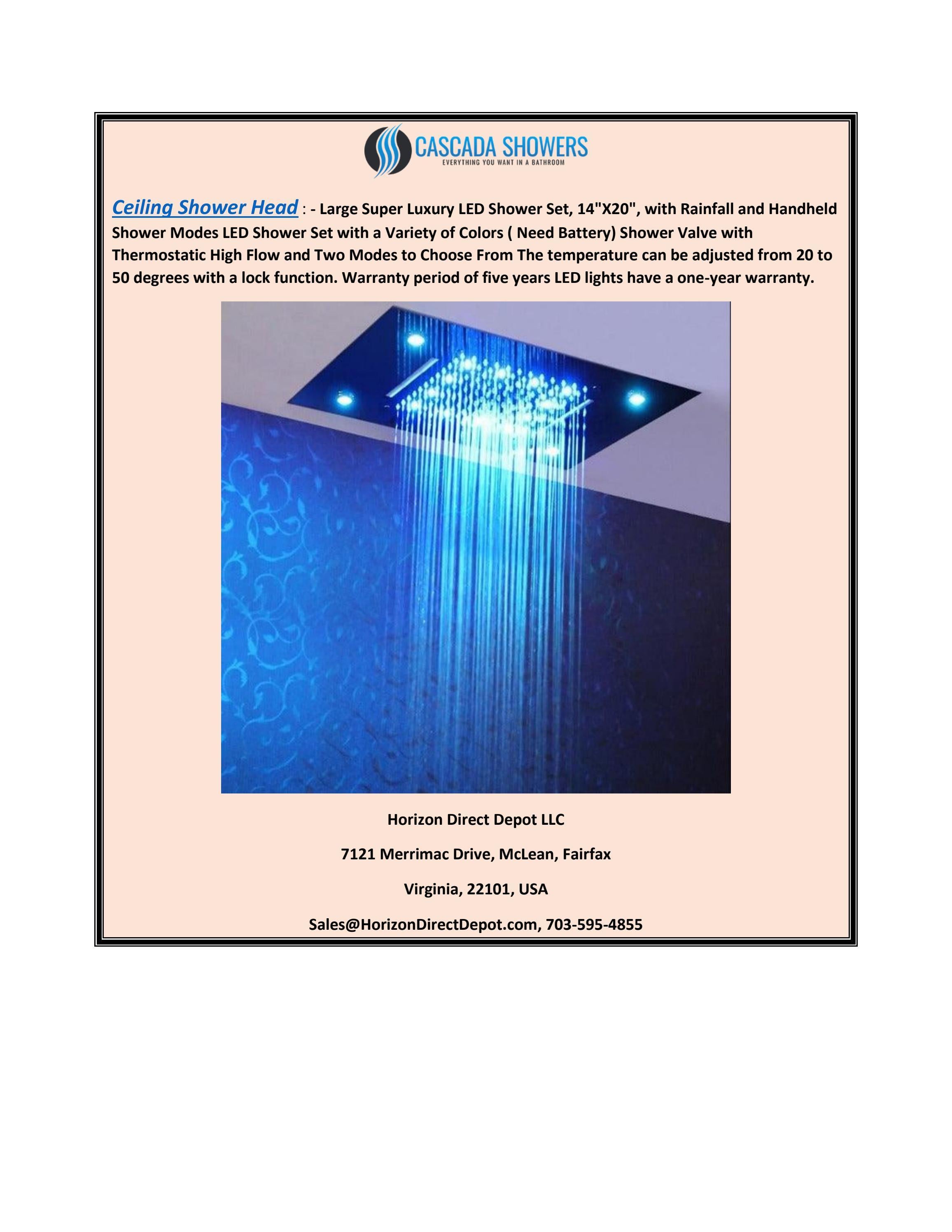 Buy ceiling shower head by Horizon Direct Depot