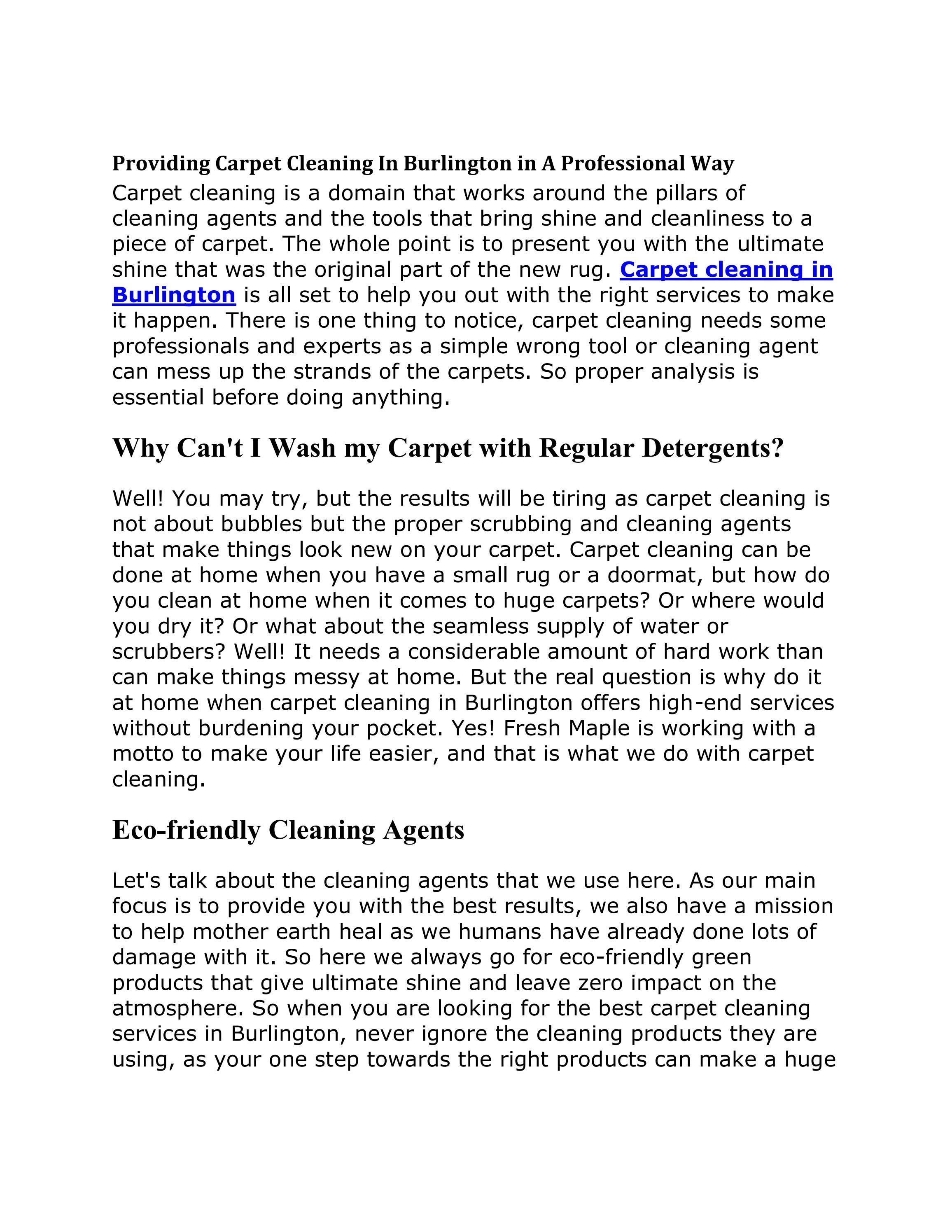 Providing carpet cleaning in Burlington in a professional way by Carpet