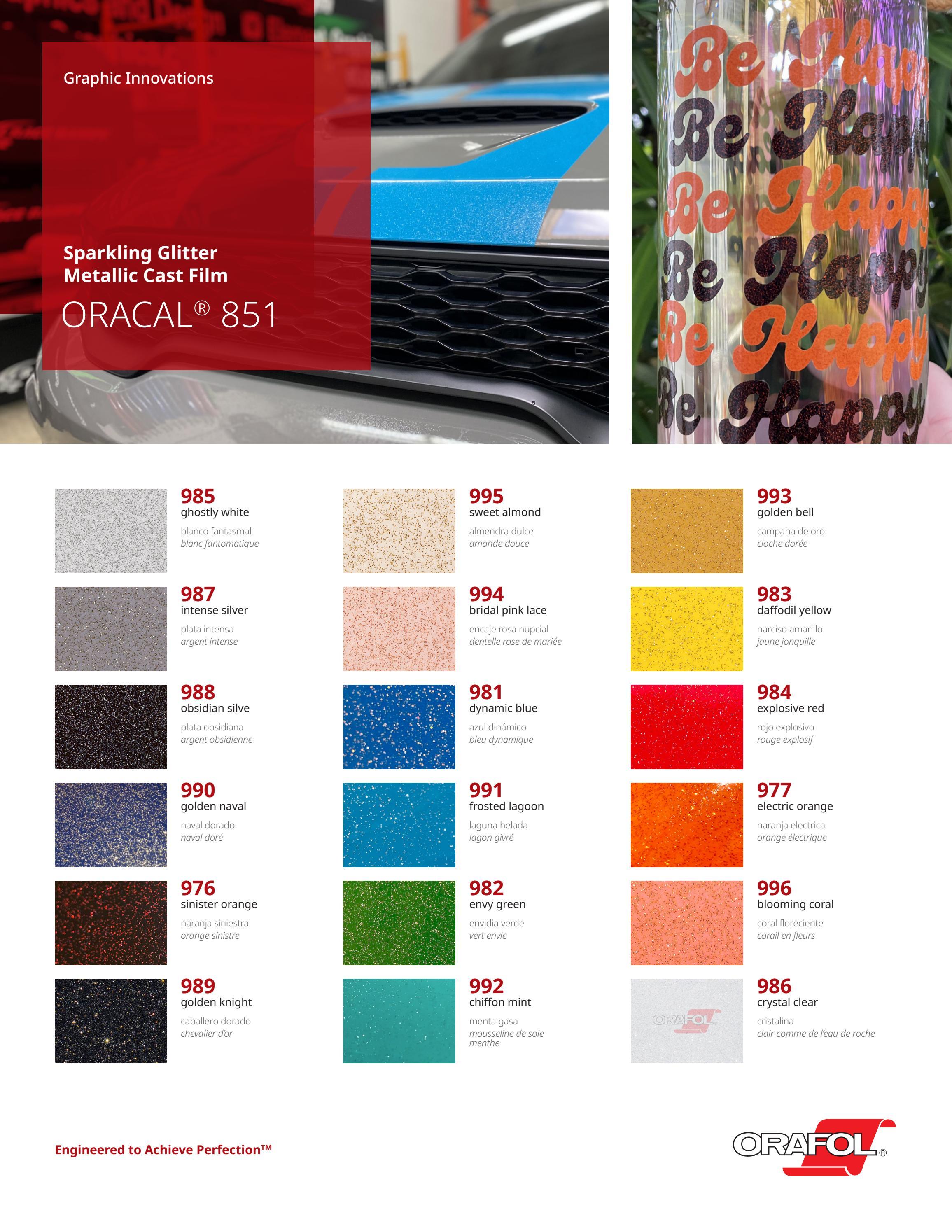 ORACAL® 851 Sparkling Glitter Metallic Color Card by ORAFOL Americas