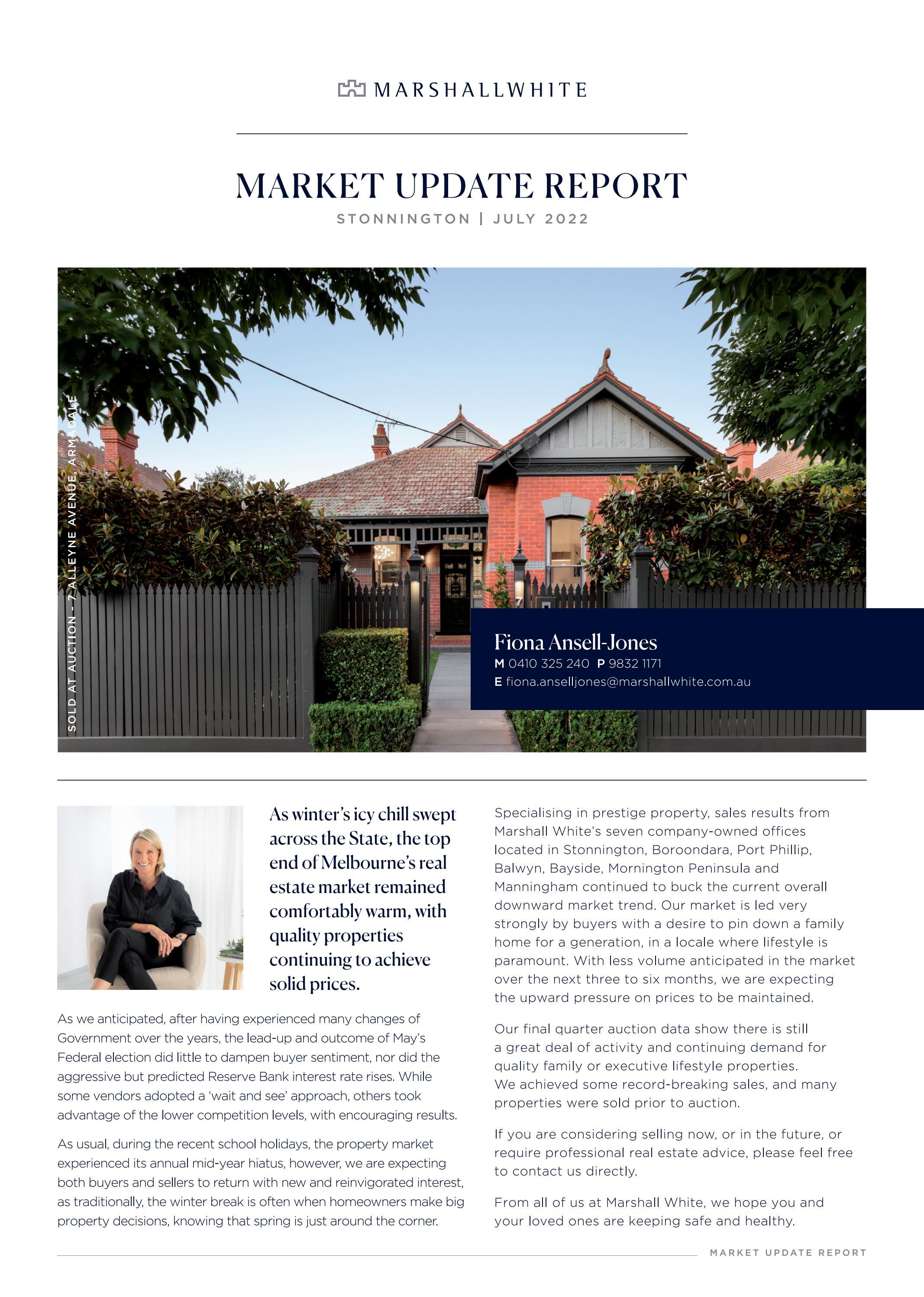 Property Market Update Report Fiona AnsellJones, Armadale Issue 2