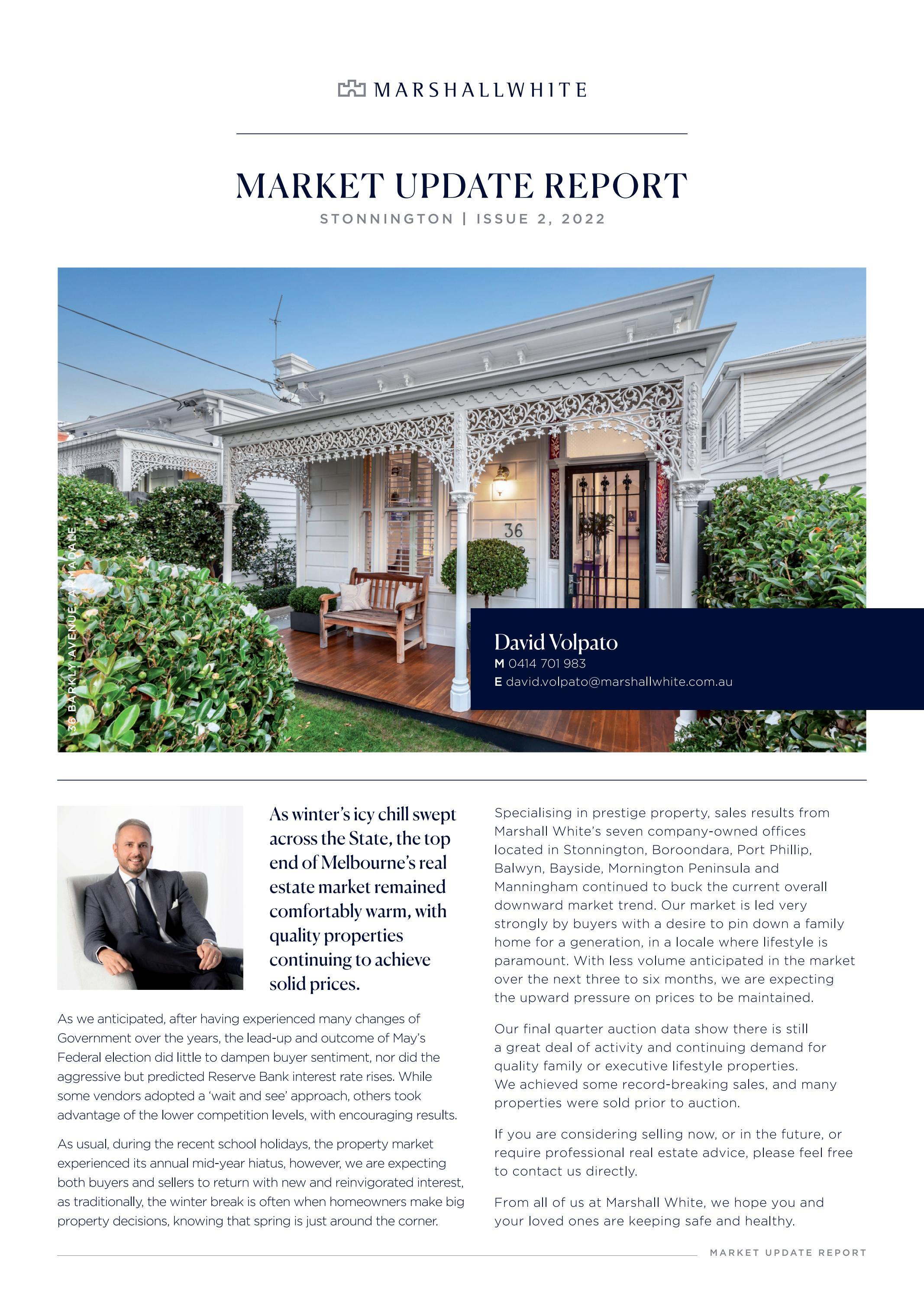 Property Market Update Report David Volpato, Armadale Issue 2, 2022