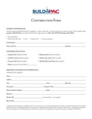 Build-PAC Contribution Form by Tyler Cook - Issuu