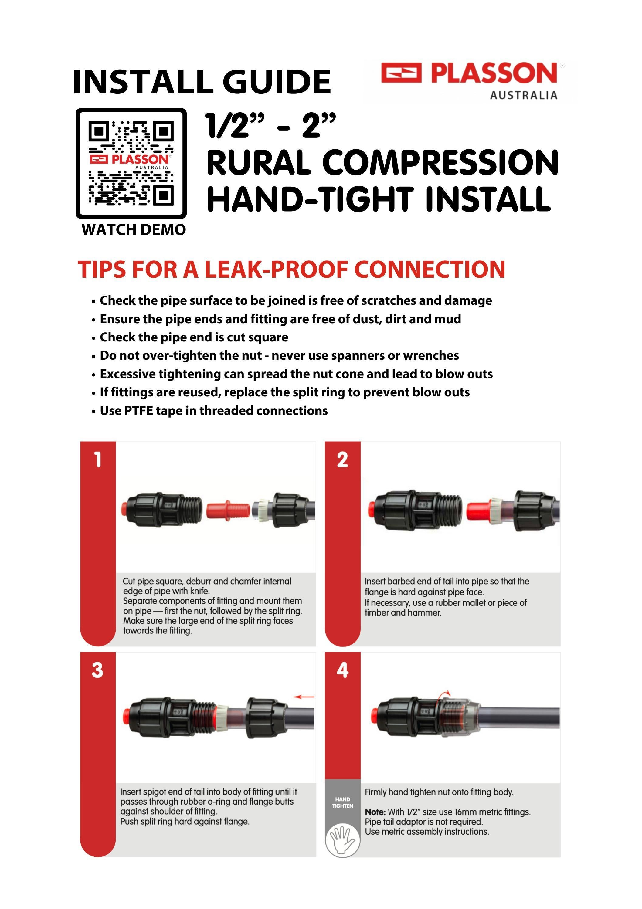 How to install PLASSON Rural Compression fittings by PLASSON Australia Issuu