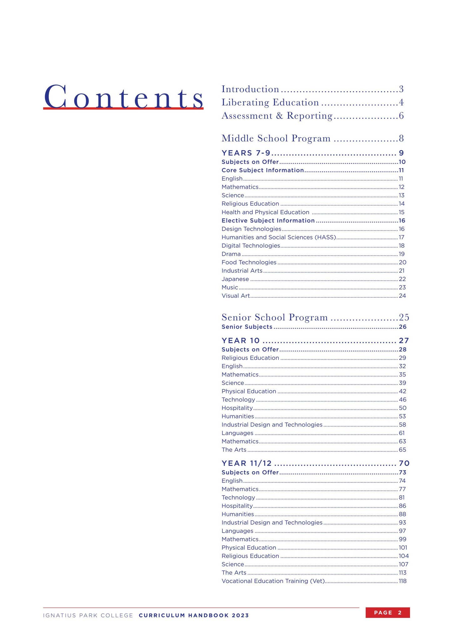 Curriculum Handbook 2023 by Ignatius Park College - Issuu