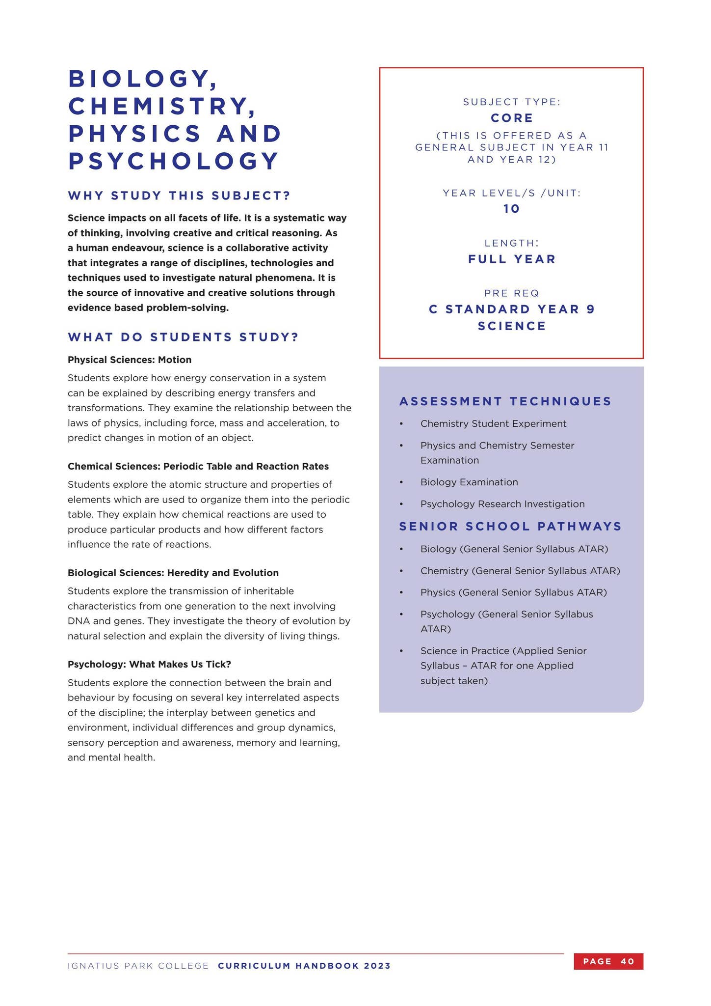 Curriculum Handbook 2023 by Ignatius Park College - Issuu