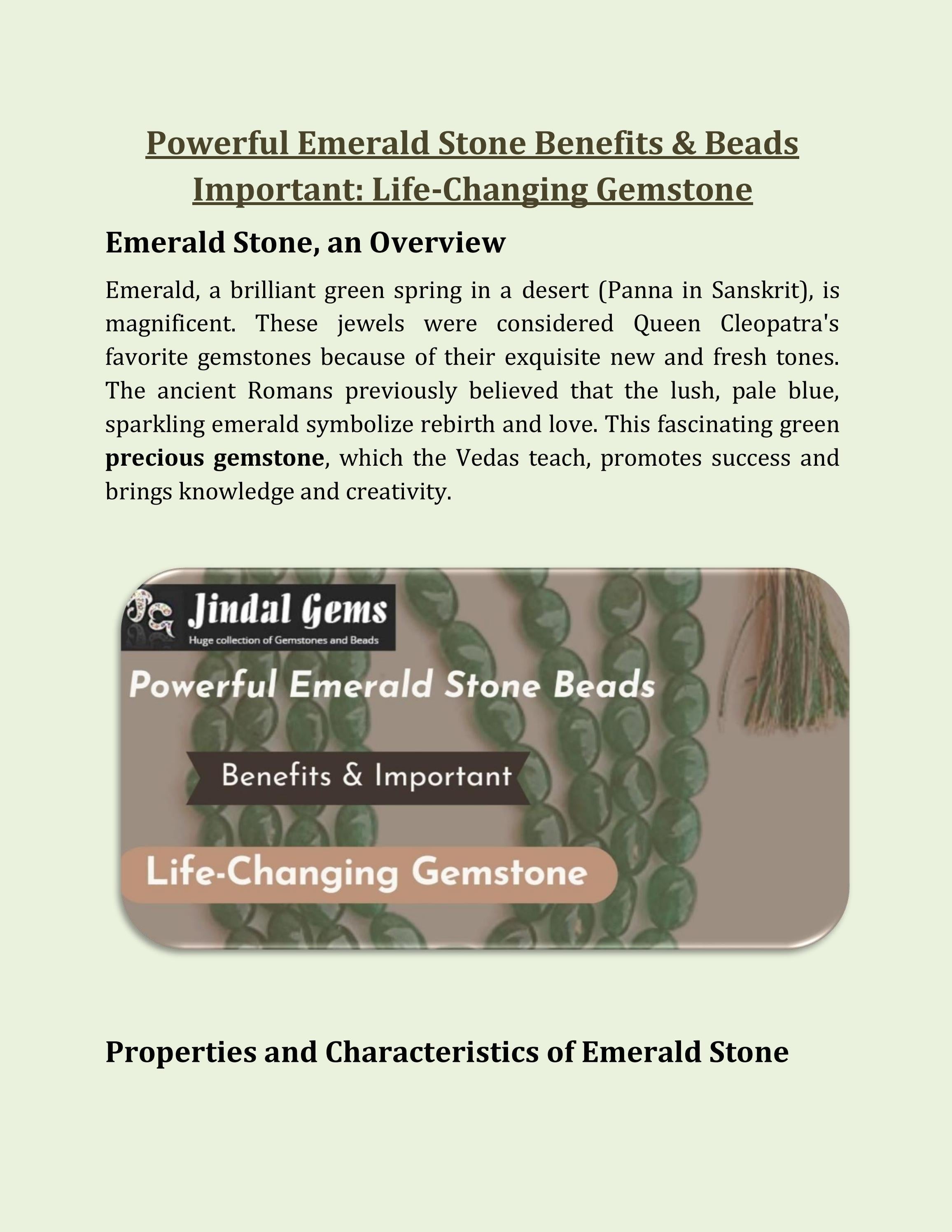 Powerful Emerald Stone Beads Benefits & Important LifeChanging