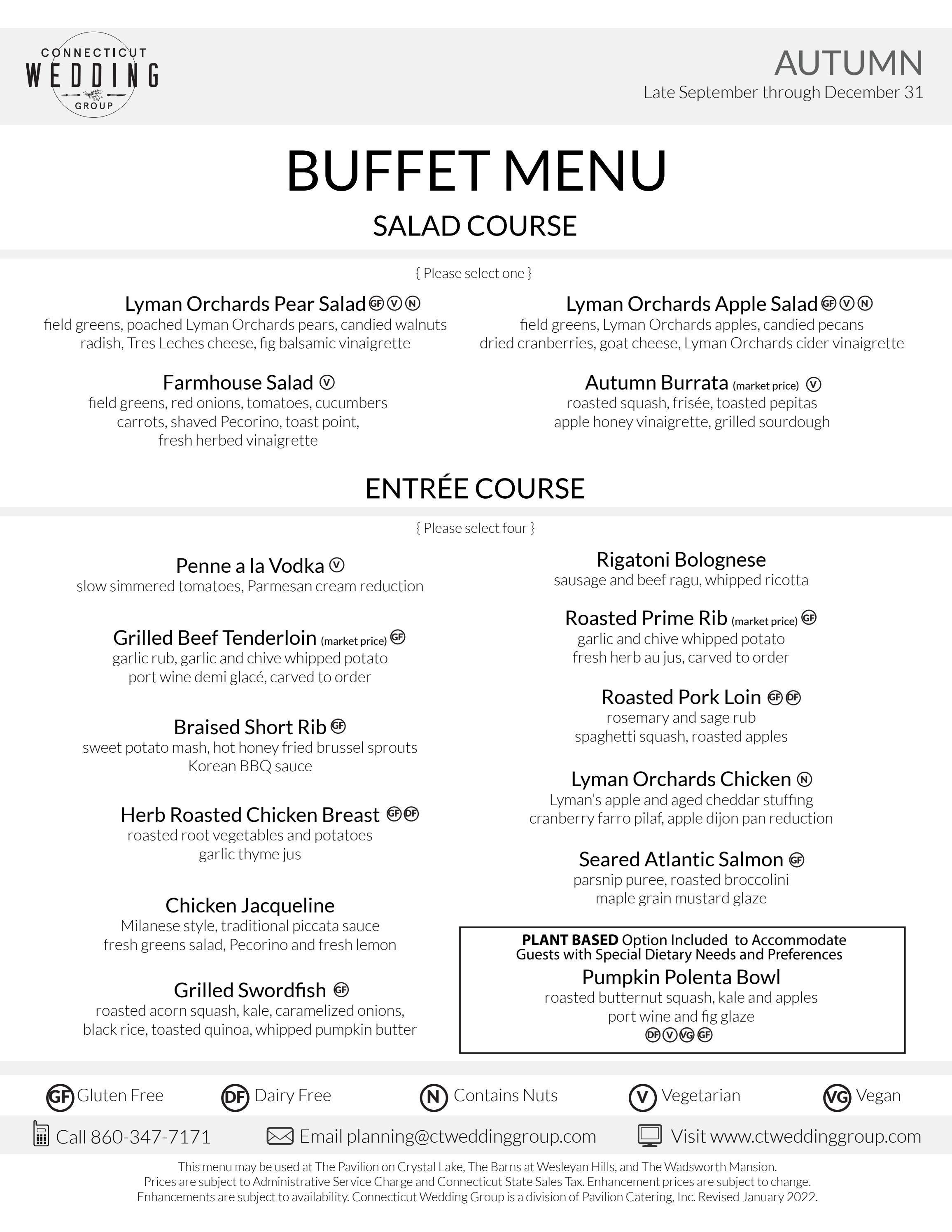 Autumn Buffet Menu 2022 by Derek Brown Issuu