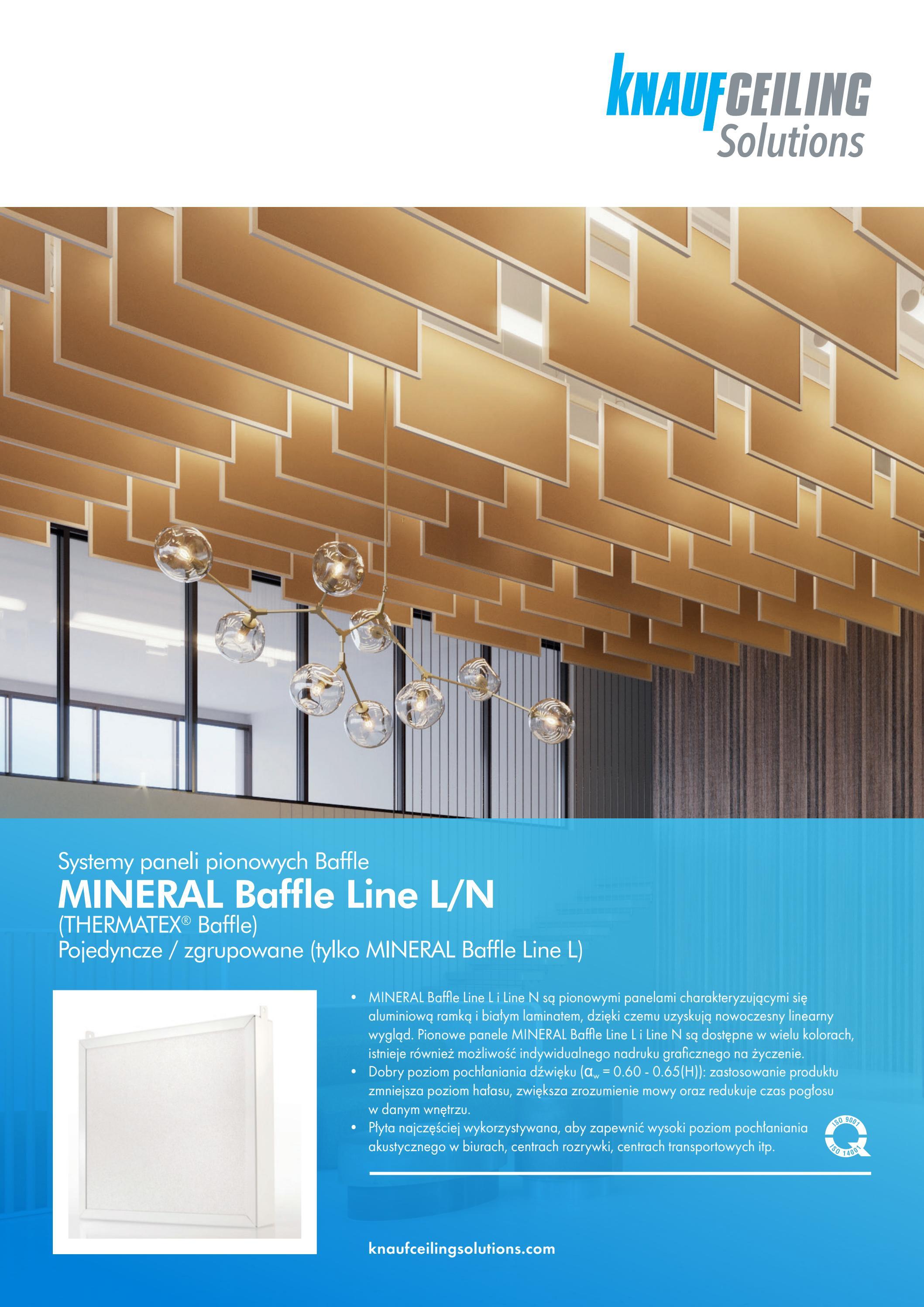sufity podwieszane / MINERAL Baffle Line / Knauf Ceiling Solutions by
