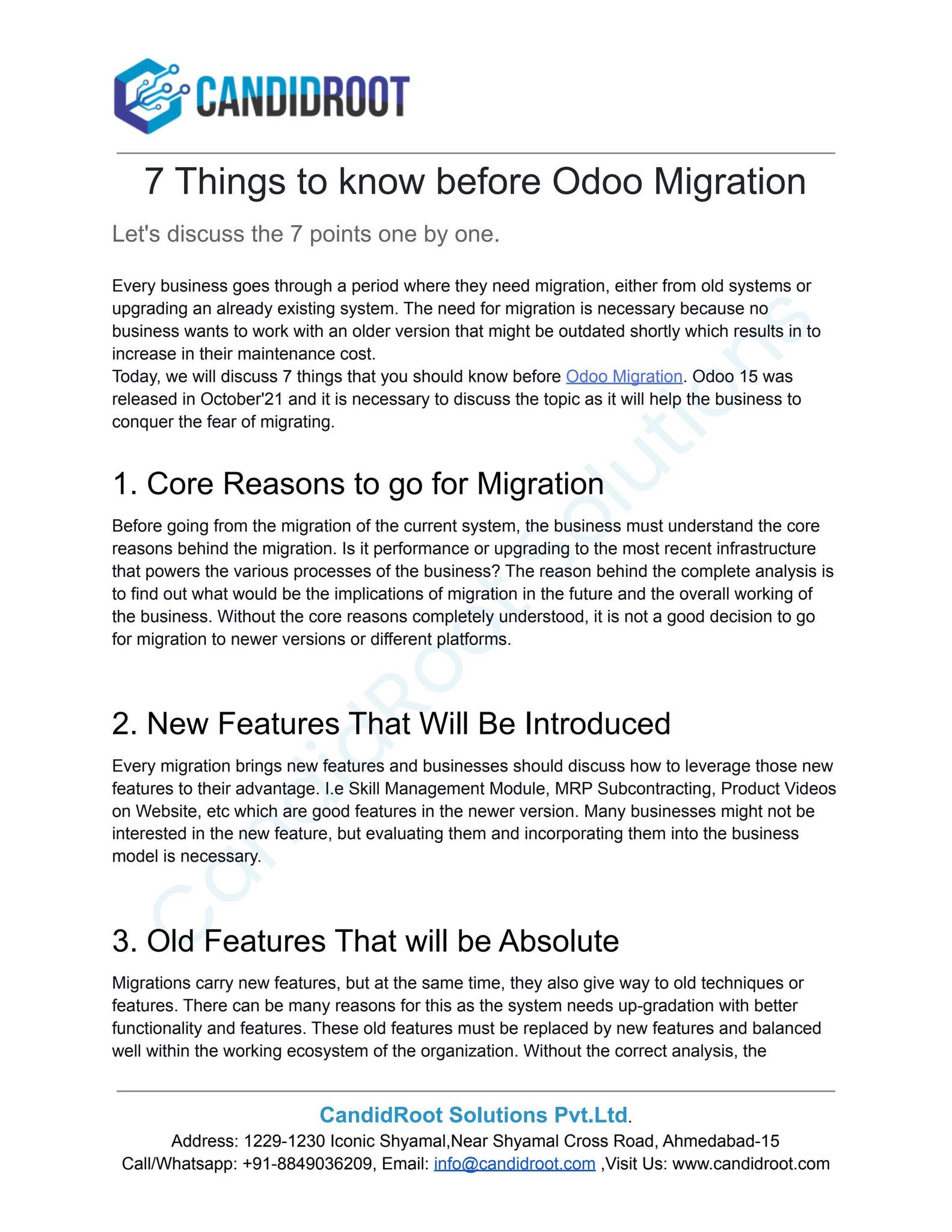 7 Things to know before Odoo Migration by Candidroot Solutions pvt. ltd ...
