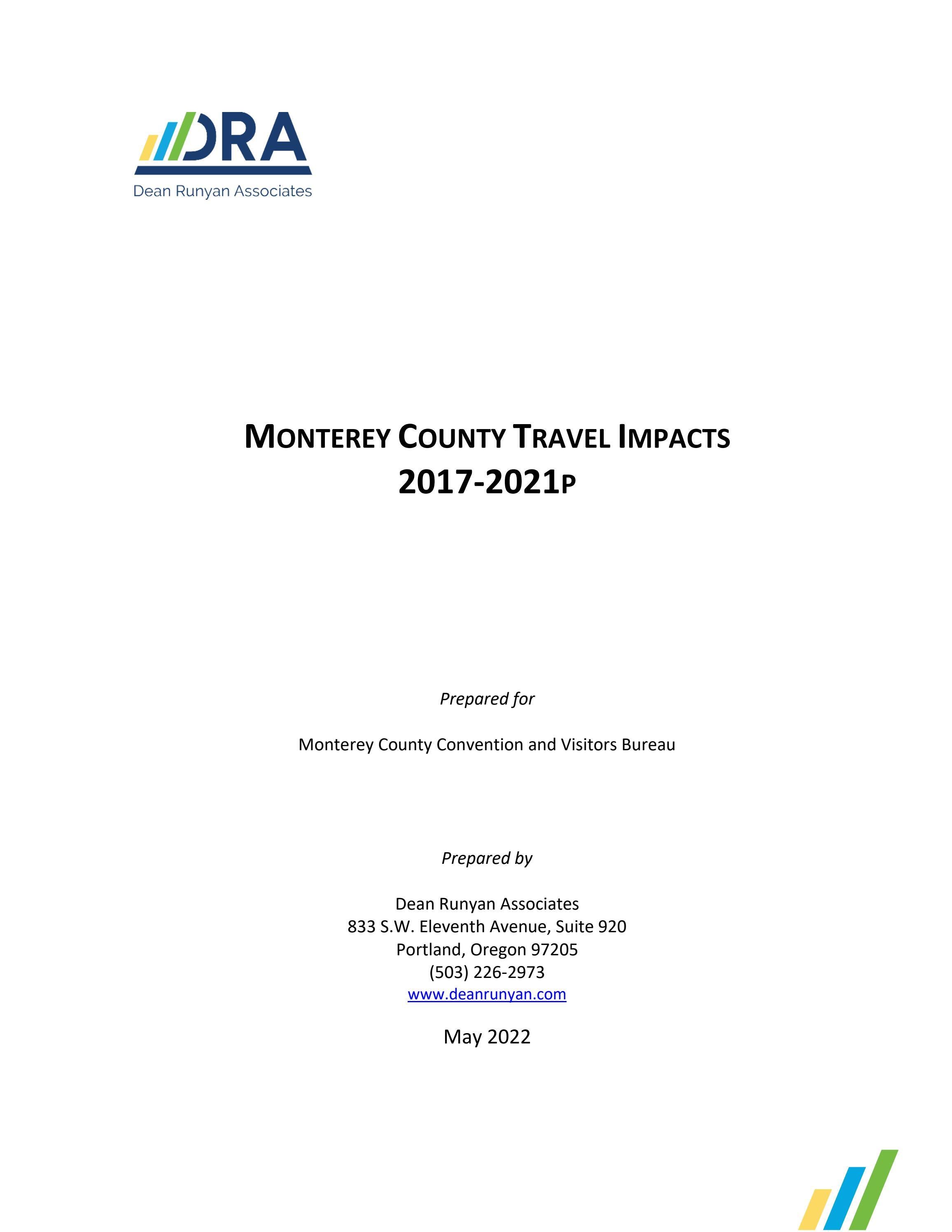 Monterey County Travel Impacts 20172021 by Visit Monterey County, CA